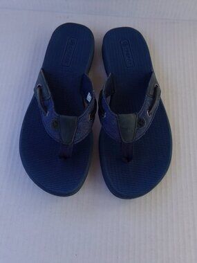 Women's Sperry Flip Flops Sandals Navy Size 8 Sparkle